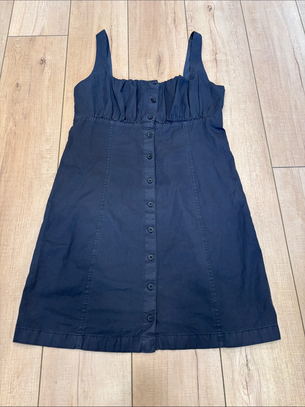 GAP Dark Grey Square-Neck Button-Front Dress